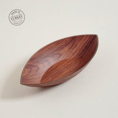 Bowl Canoa Simil Nogal 35x17cm