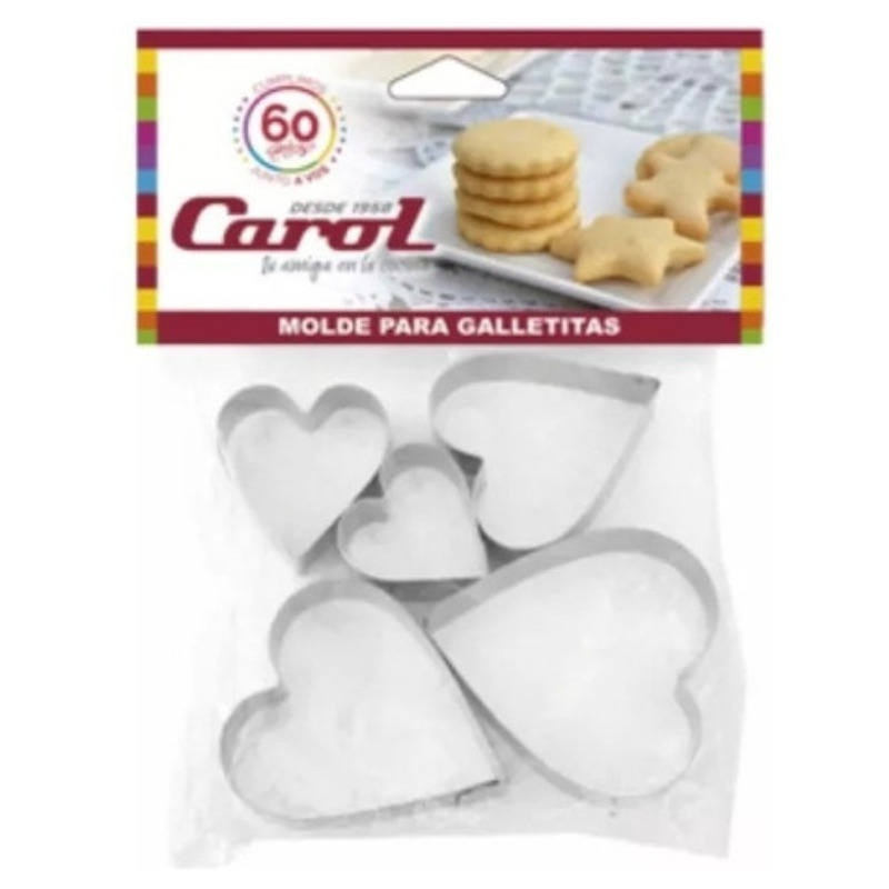 Molde Para Galletitas Corazon X 5