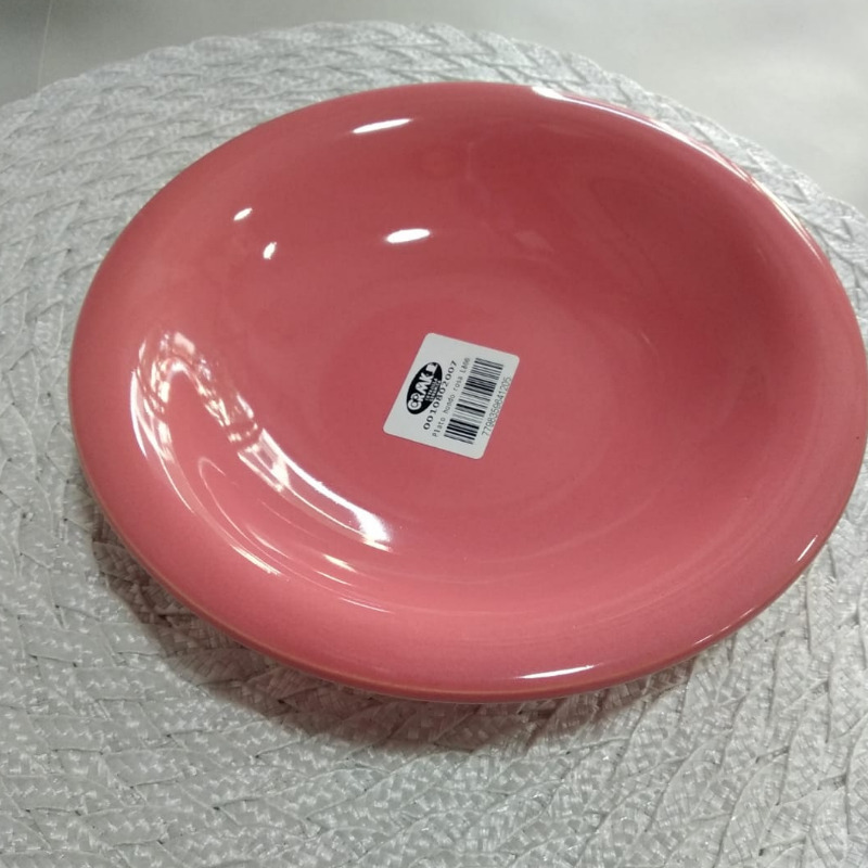 Plato De Ceramica Hondo Rosa 