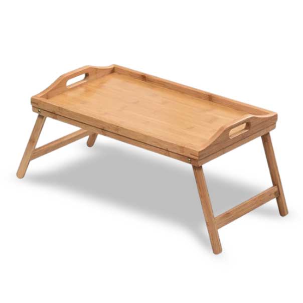 Mesa De Cama De Bambu Con Patas 50x30cm