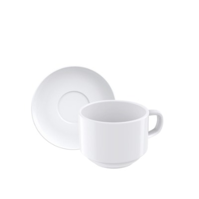 Taza De Cafe Con Plato Porcelana  Paola 100ml 