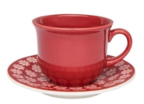 Taza De Te Con Plato  Floral Renda 200cc