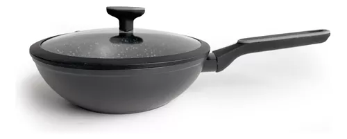 Wok Induccion Antiadherente 26 Cm Granito Negro Carol